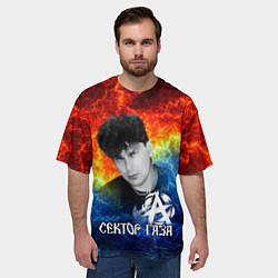 Футболка оверсайз мужская Сектор газа Юрий Хой, цвет: 3D-принт — фото 2