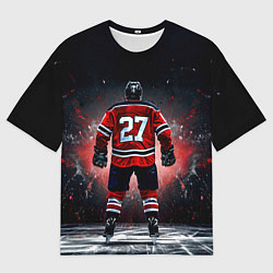 Футболка оверсайз мужская Хоккеист на черном, цвет: 3D-принт