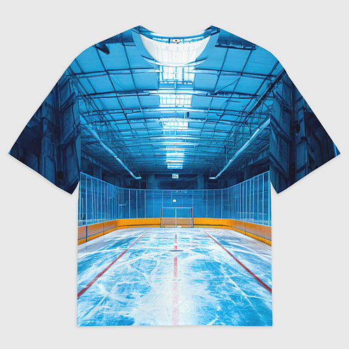 Мужская футболка оверсайз Хоккейная коробка / 3D-принт – фото 1