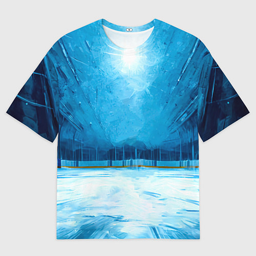 Мужская футболка оверсайз Хоккейная площадка / 3D-принт – фото 1