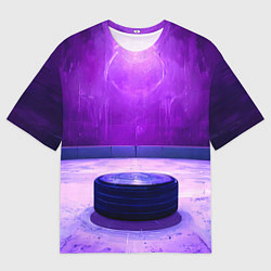 Мужская футболка оверсайз Шайба в фиолетовом