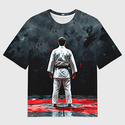 Мужская футболка оверсайз Айкидоист на черном