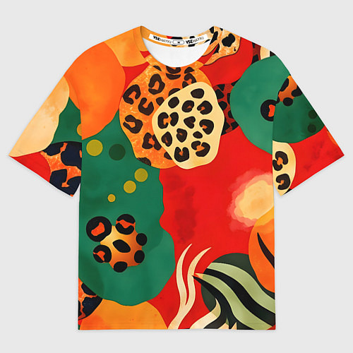 Мужская футболка оверсайз Анималистичный африканский паттерн / 3D-принт – фото 1