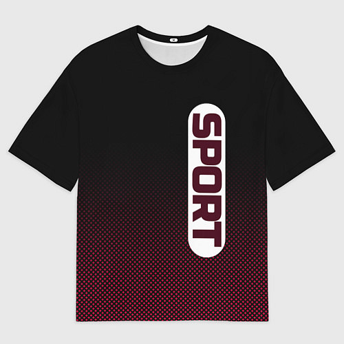 Мужская футболка оверсайз Sport чёрно-розовый текстурный градиент / 3D-принт – фото 1