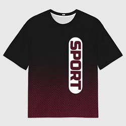 Мужская футболка оверсайз Sport чёрно-розовый текстурный градиент