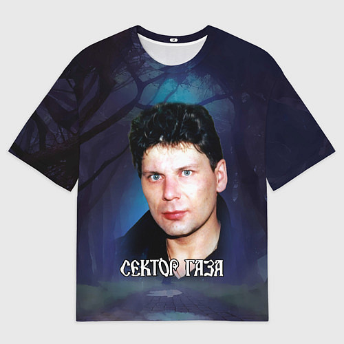 Мужская футболка оверсайз Юра Хой на фоне леса / 3D-принт – фото 1