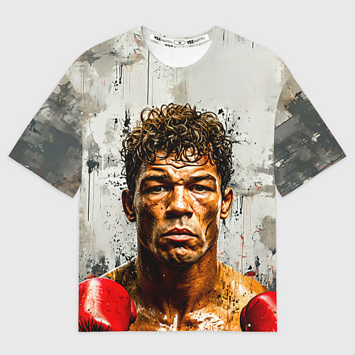 Мужская футболка оверсайз Артуро Гатти на сером / 3D-принт – фото 1