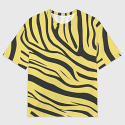 Футболка оверсайз мужская Светлый тигровый паттерн, цвет: 3D-принт