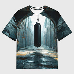 Мужская футболка оверсайз Боксерская груша на черном