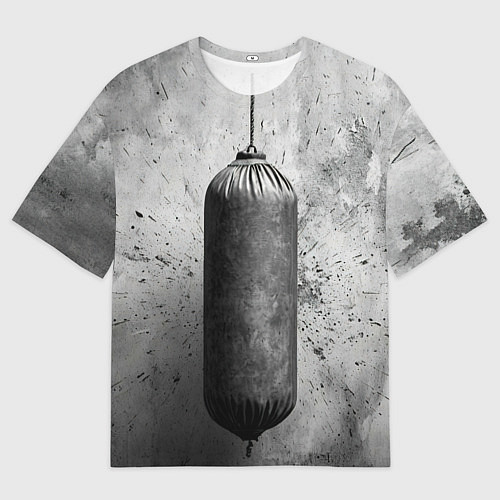 Мужская футболка оверсайз Серая боксерская груша / 3D-принт – фото 1
