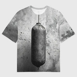 Мужская футболка оверсайз Серая боксерская груша
