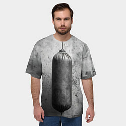 Футболка оверсайз мужская Серая боксерская груша, цвет: 3D-принт — фото 2