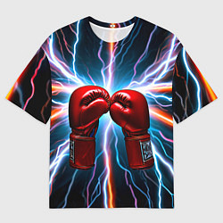 Мужская футболка оверсайз Бойцовские перчатки и молнии