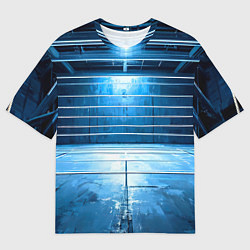 Мужская футболка оверсайз Синий ринг