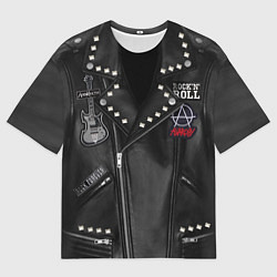 Футболка оверсайз мужская Агата Кристи косуха с нашивками, цвет: 3D-принт