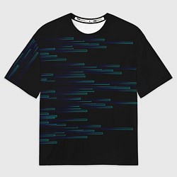 Футболка оверсайз мужская Color blue black strip, цвет: 3D-принт
