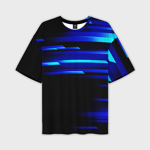 Мужская футболка оверсайз Color blue black / 3D-принт – фото 1