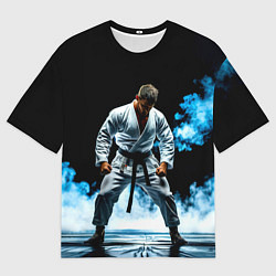 Мужская футболка оверсайз Боец джиу-джитсу в дыму
