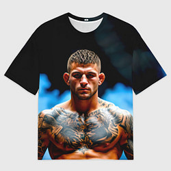 Мужская футболка оверсайз Дастин Порье в дыму