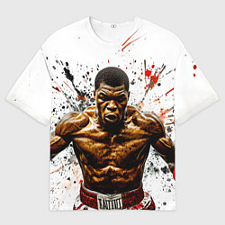 Футболка оверсайз мужская Мухаммед Али на белом, цвет: 3D-принт