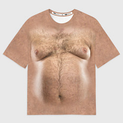 Мужская футболка оверсайз Волосатое тело толстяка