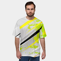 Футболка оверсайз мужская Color white light green, цвет: 3D-принт — фото 2
