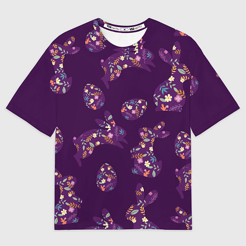 Мужская футболка оверсайз Кролики и яйца / 3D-принт – фото 1