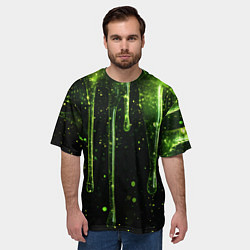 Футболка оверсайз мужская Зеленая объемная слизь, цвет: 3D-принт — фото 2