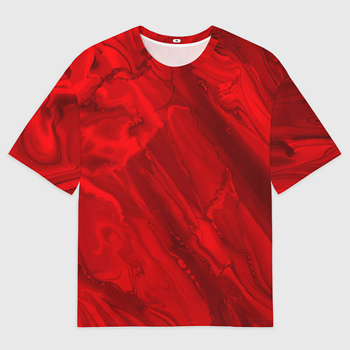Мужская футболка оверсайз Красный камень абстракция / 3D-принт – фото 1