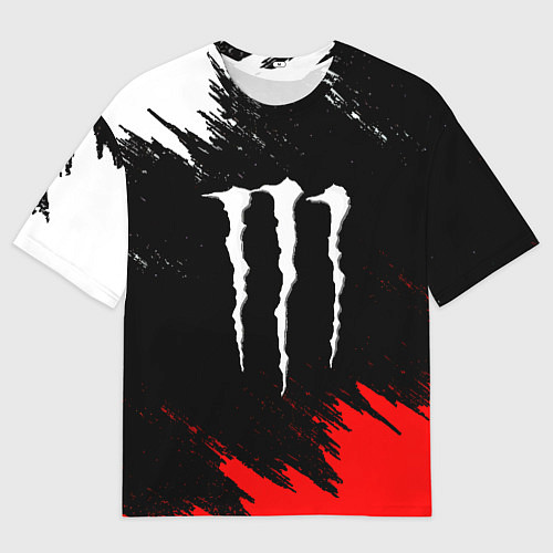 Мужская футболка оверсайз Monster energy текстура краски / 3D-принт – фото 1