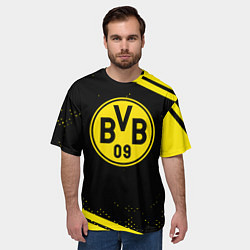 Футболка оверсайз мужская Borussia полосы, цвет: 3D-принт — фото 2