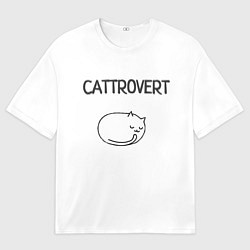 Футболка оверсайз мужская Интроверт-кот, цвет: 3D-принт