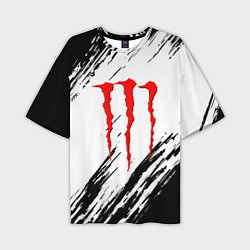 Футболка оверсайз мужская Monster energy черно краски, цвет: 3D-принт