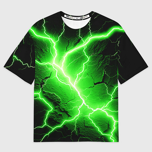 Мужская футболка оверсайз Color green black / 3D-принт – фото 1