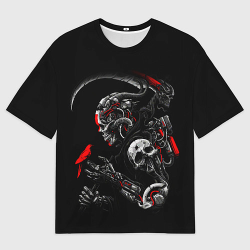 Мужская футболка оверсайз Ронин самурай киборг / 3D-принт – фото 1