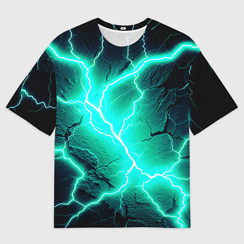 Мужская футболка оверсайз Color light blue black / 3D-принт – фото 1