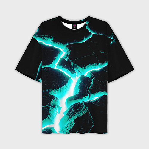 Мужская футболка оверсайз Color light blue black / 3D-принт – фото 1