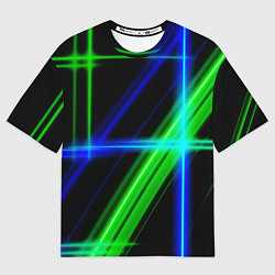 Футболка оверсайз мужская Color blue black green, цвет: 3D-принт