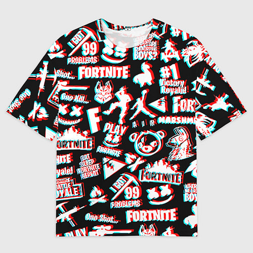Мужская футболка оверсайз Fortnite glitch game / 3D-принт – фото 1