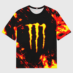 Футболка оверсайз мужская Monster energy краски огненные, цвет: 3D-принт