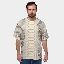 Футболка оверсайз мужская Светлая кожа змеи, цвет: 3D-принт — фото 2