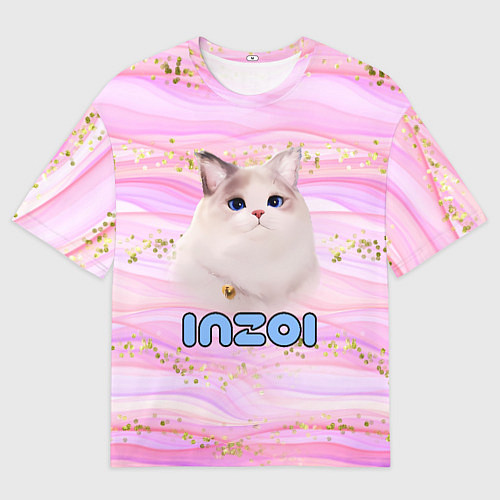 Мужская футболка оверсайз Inzoi розовый фон с золотинками / 3D-принт – фото 1