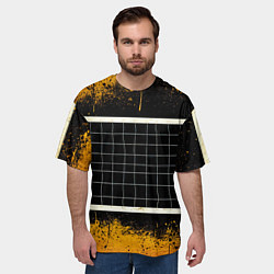 Футболка оверсайз мужская Волейбольная сетка на черном, цвет: 3D-принт — фото 2