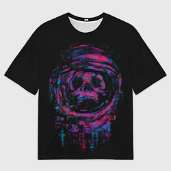 Футболка оверсайз мужская Неоновый космонавт, цвет: 3D-принт