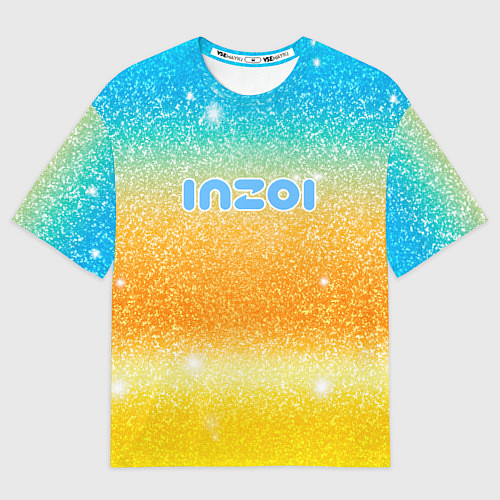 Мужская футболка оверсайз Inzoi лого и блестки / 3D-принт – фото 1