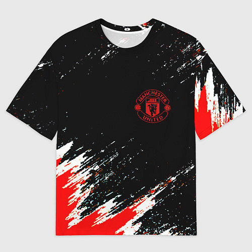 Мужская футболка оверсайз Манчестер краски штрихи / 3D-принт – фото 1