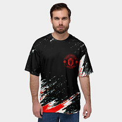 Футболка оверсайз мужская Манчестер краски штрихи, цвет: 3D-принт — фото 2