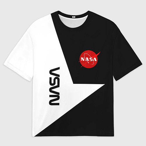 Мужская футболка оверсайз Nasa текстура геометрия / 3D-принт – фото 1