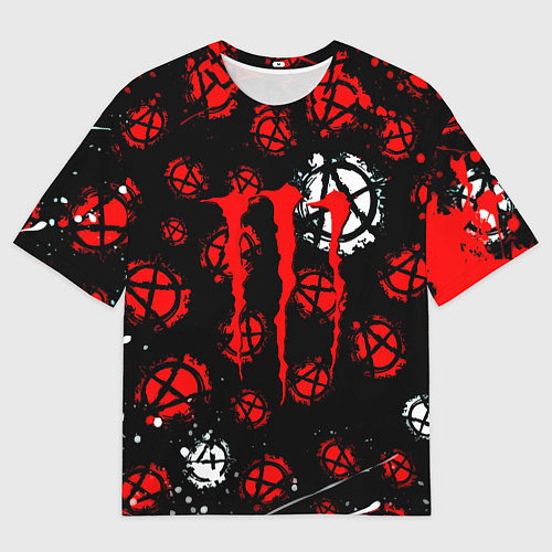 Мужская футболка оверсайз Monster energy anarhy / 3D-принт – фото 1