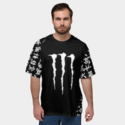 Футболка оверсайз мужская Monster energy japan symbol, цвет: 3D-принт — фото 2
